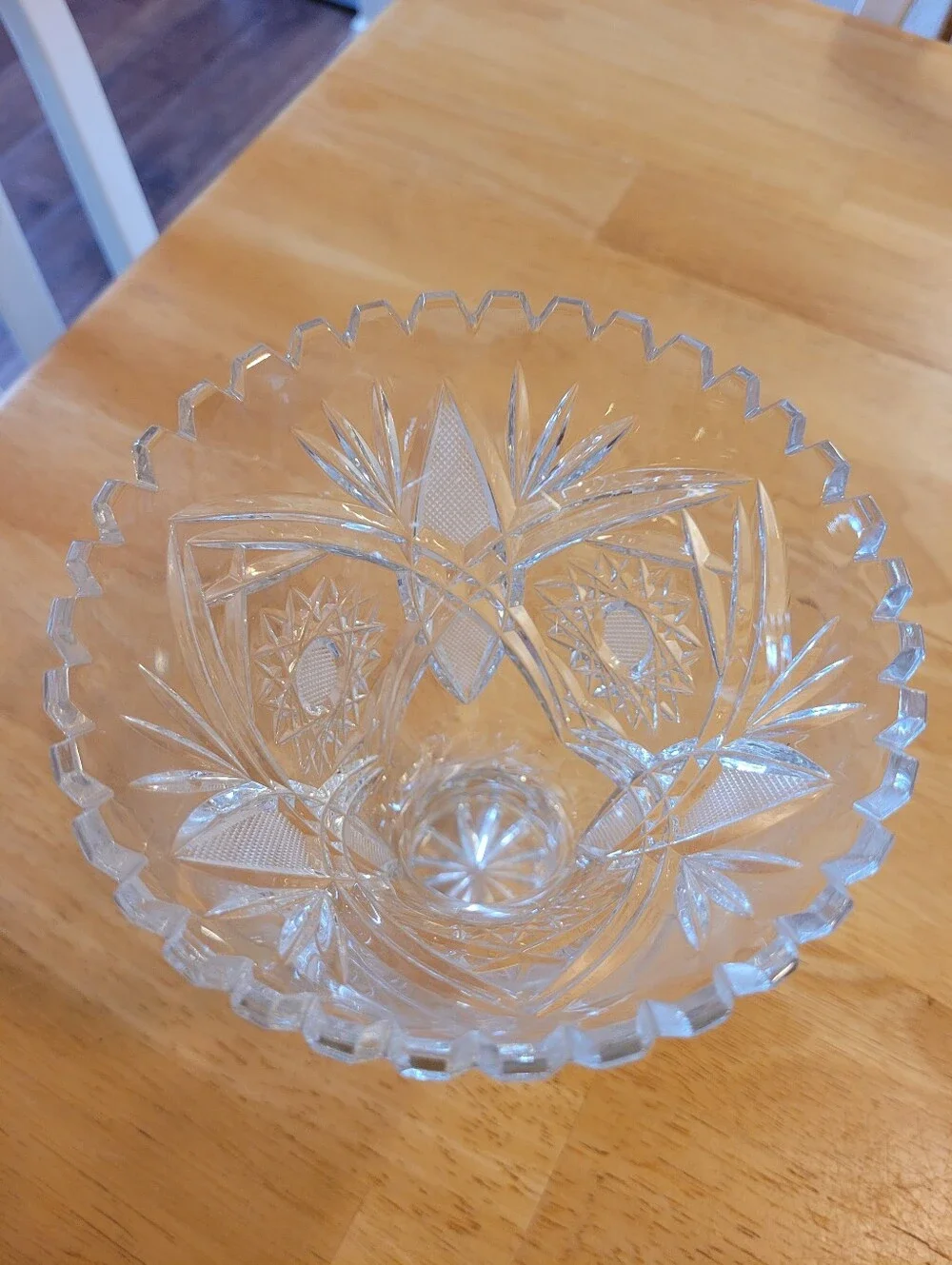 Vintage Crystal Bohemian Floral Cut Vase